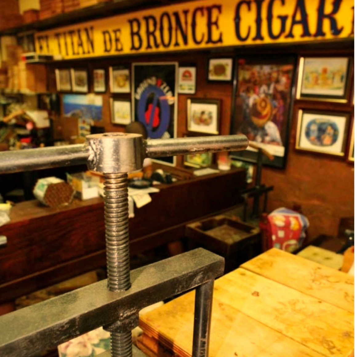 View of the counter area inside the El Titan de Bronze cigar factory in Little Havana Miami, FL