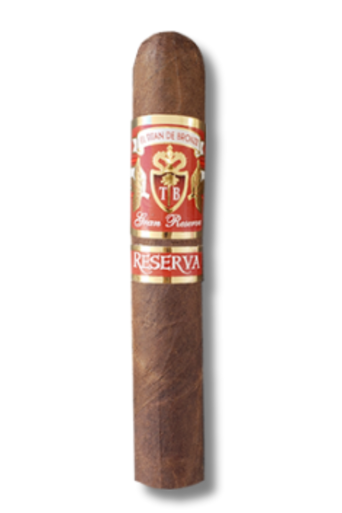 El Titan de Bronze Grande Reserve Maduro Robusto cigar displaying a compact, full-flavored build with a dark maduro wrapper, precise triple cap, and rich handcrafted detail