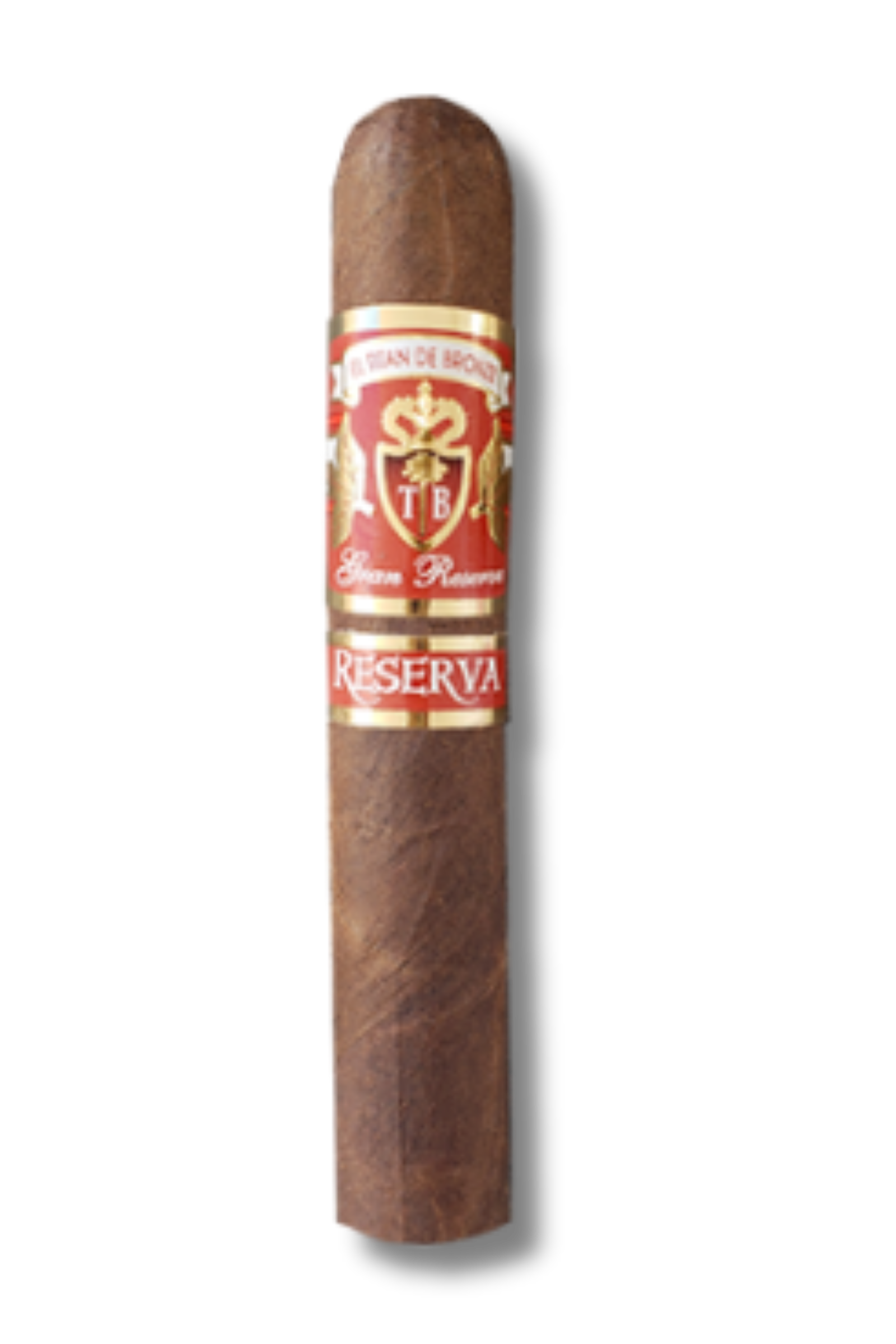 El Titan de Bronze Grande Reserve Maduro Robusto cigar displaying a compact, full-flavored build with a dark maduro wrapper, precise triple cap, and rich handcrafted detail