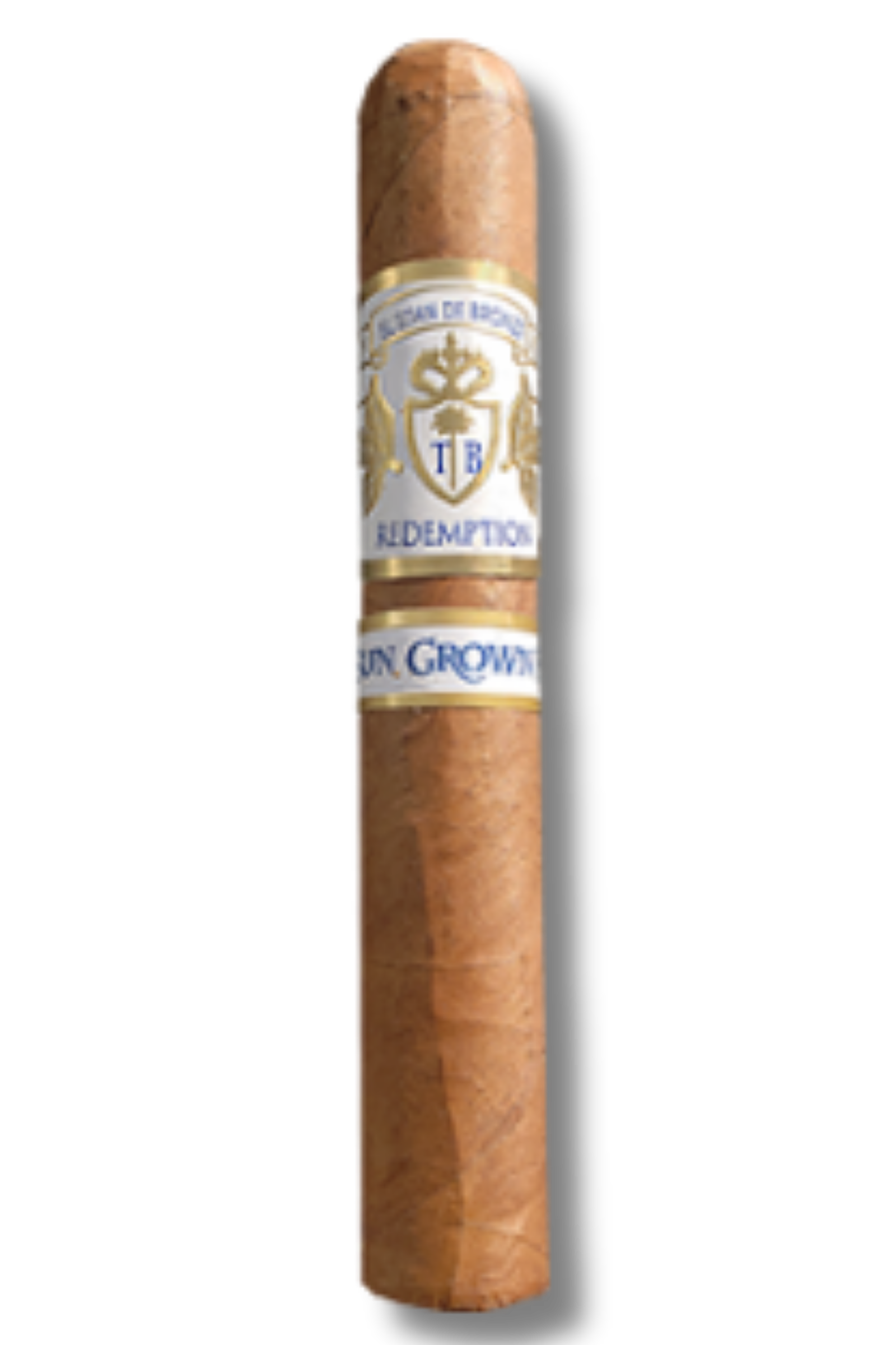 El Titan de Bronze Redemption Sun Grown Robusto cigar showcasing a compact, full-flavored build with a sun grown wrapper, precise triple cap, and artisanal hand-rolled detail
