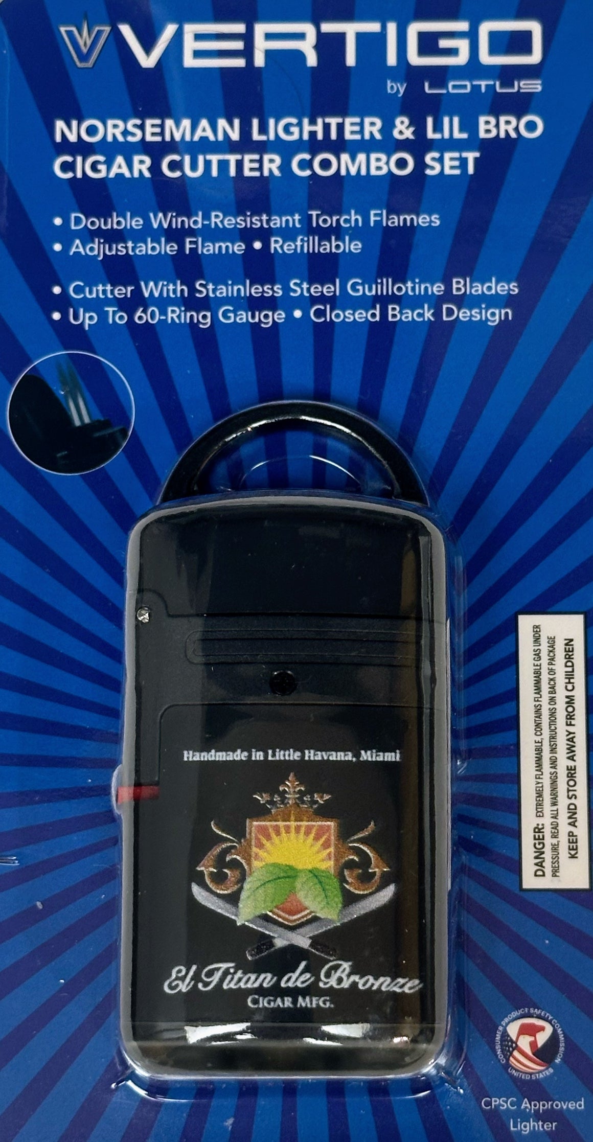 ETB NORSEMAN LIGHTER & LIL BRO CIGAR CUTTER COMBO SET